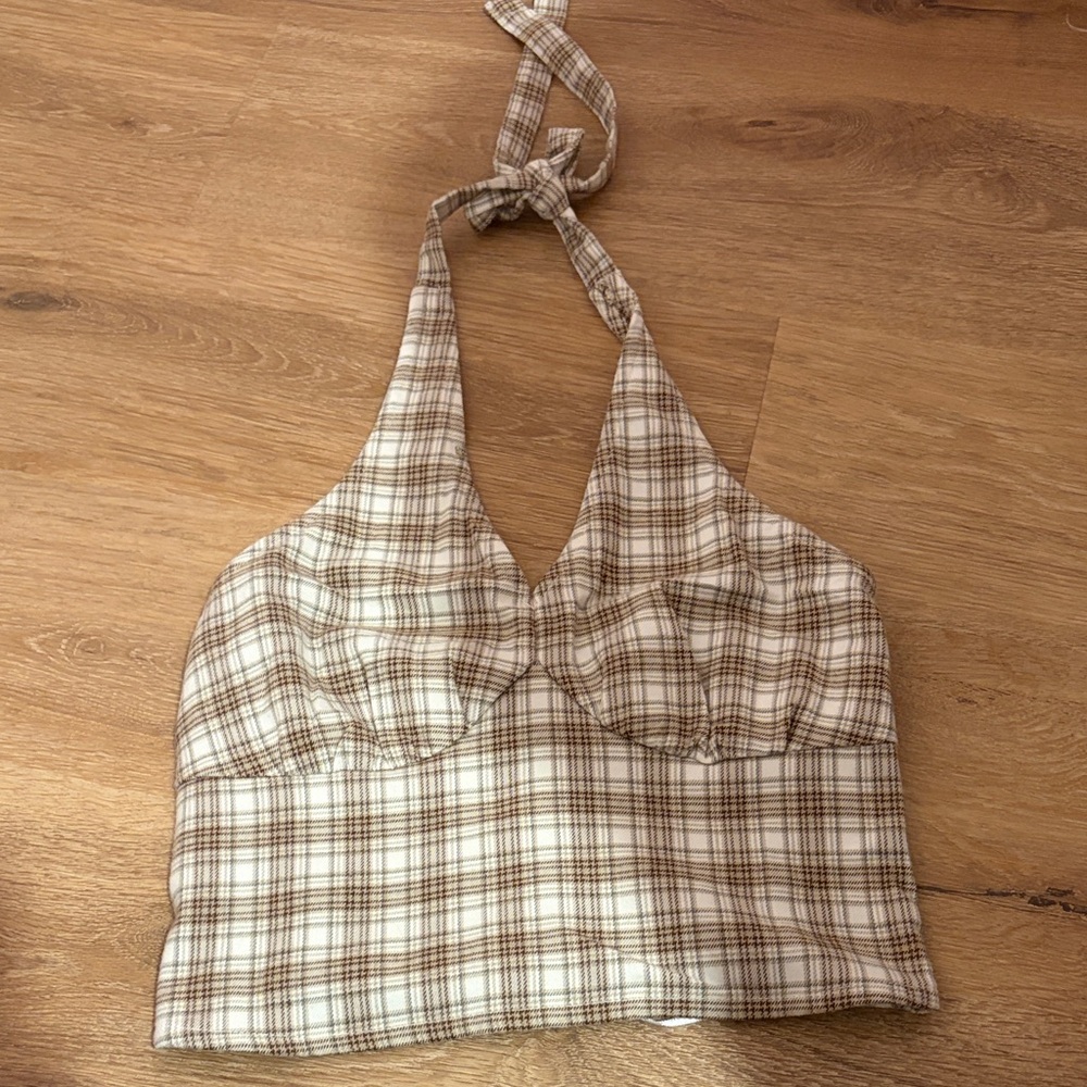 Hollister Plaid Halter Top